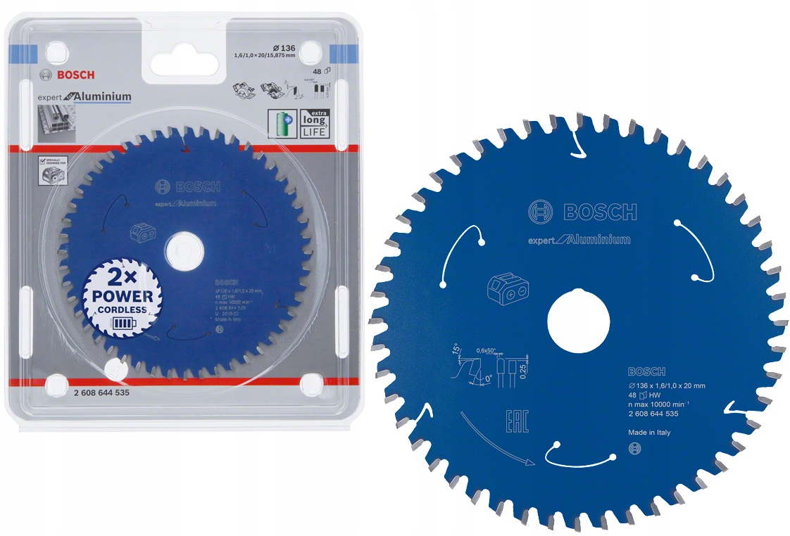 Алюмінієвий ріжучий диск 136 x1. 6 48z Bosch Expert