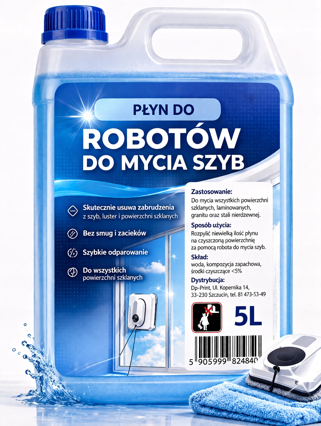 Tekutý robot na mytí oken 5 l