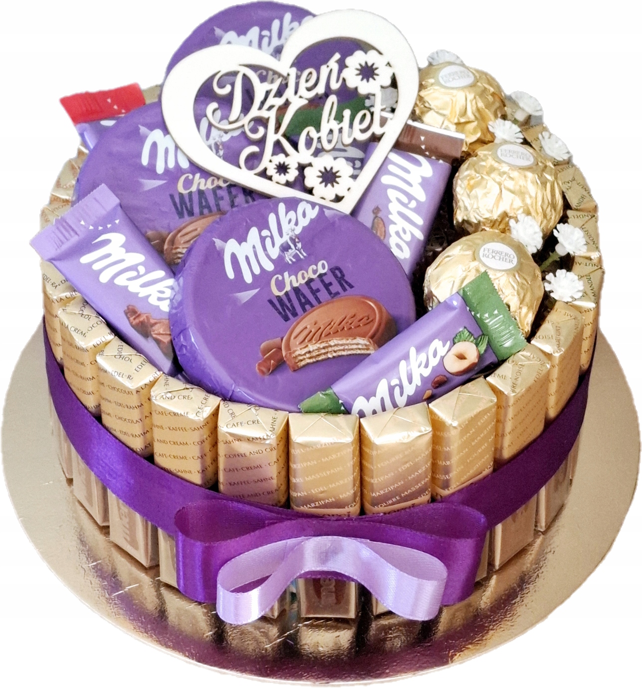 Tort Merci Milka Ferrero Rocher Urodziny Dzień Kobiet dla Mężczyzny