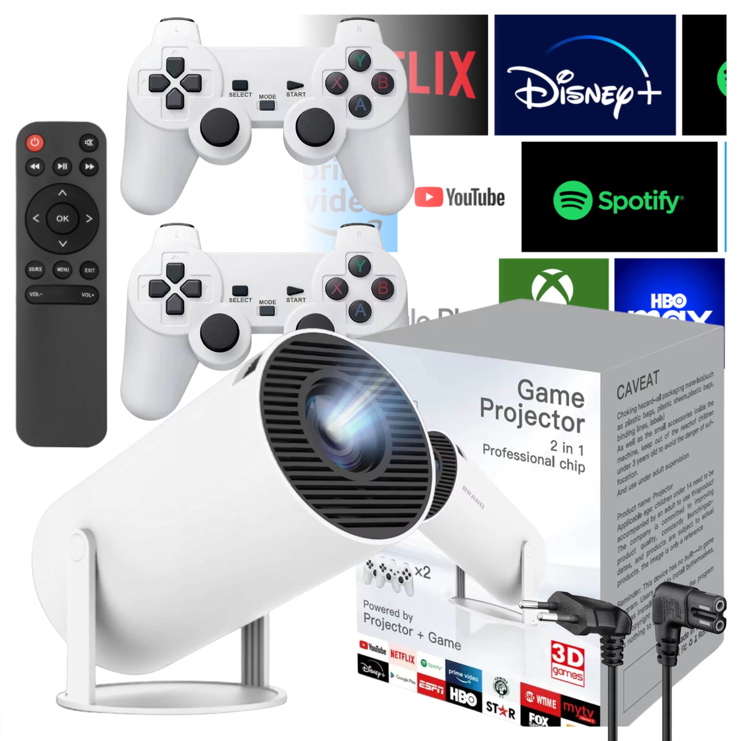 Projektor przenośny LED 1280x720 biały z Androidem