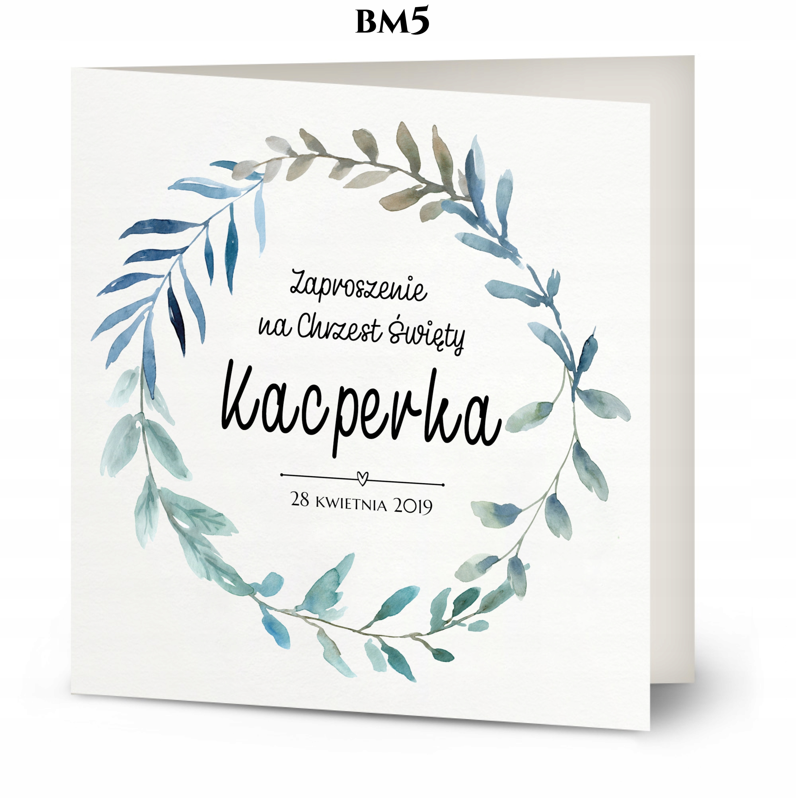 Zaproszenia CHRZEST różne wzory personalizacja Szerokość produktu 14 cm