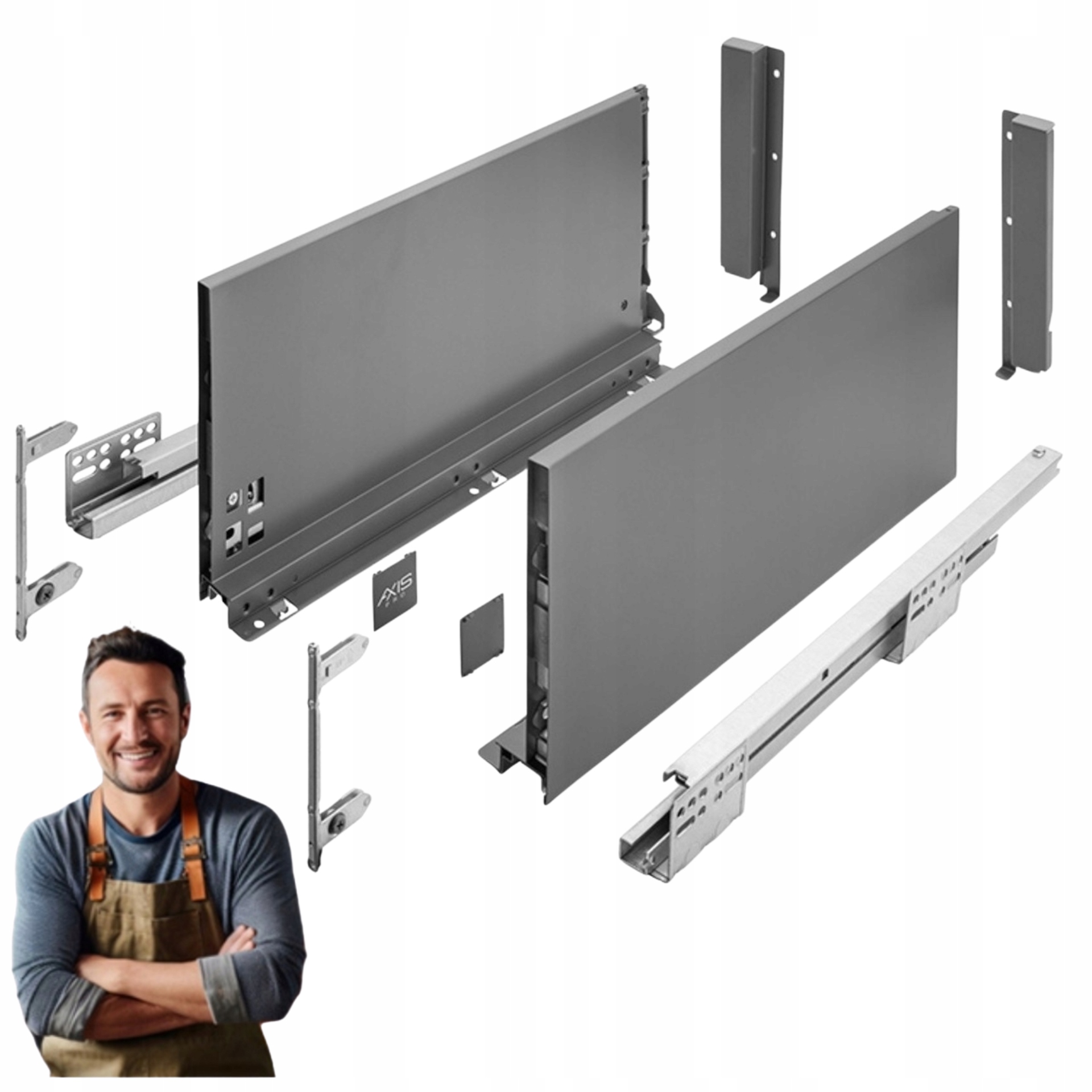 Šuplík Gtv Axis Pro 550 mm Antracit vysoká H-199 PB-AXISPRO-KPL550D