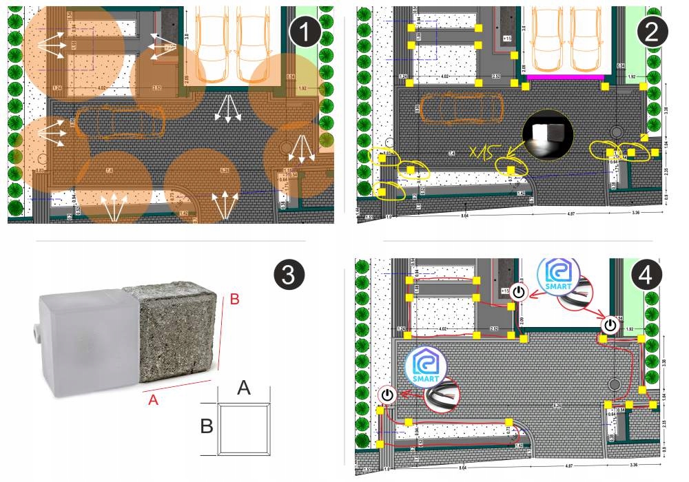 4x LedBruk Świecąca Kostka Brukowa 12x12 RGB+CCT EAN (GTIN) 5904999614215