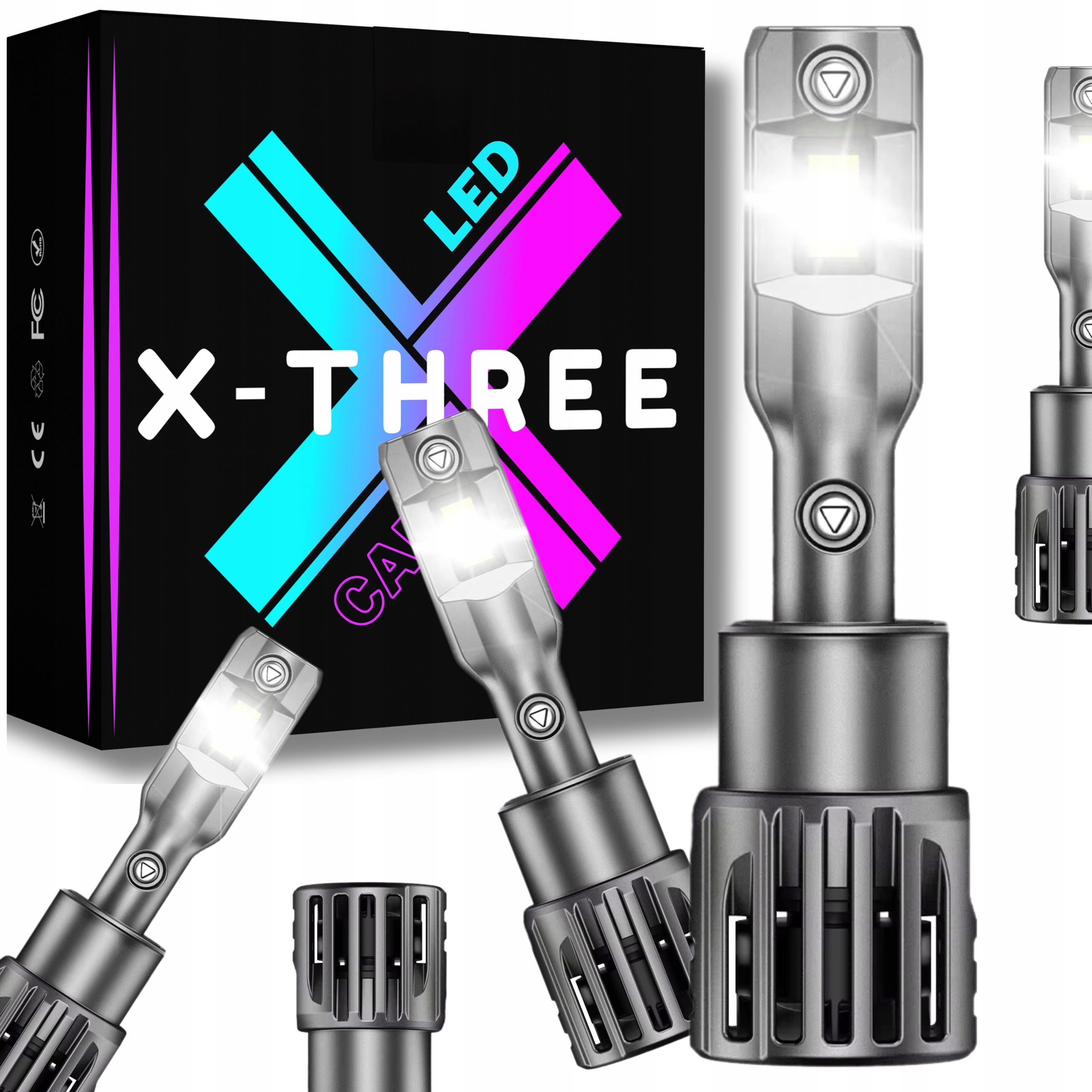 Žárovky H1 Led Homologace Canbus Silné Bílé Světlo +1000% Xenon 80W 12V