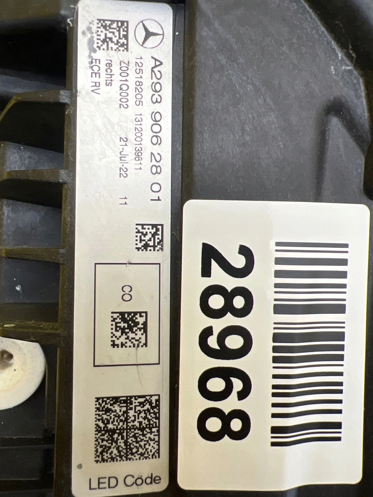 light right Mercedes EQC 293 W293 Full Led A2939062801