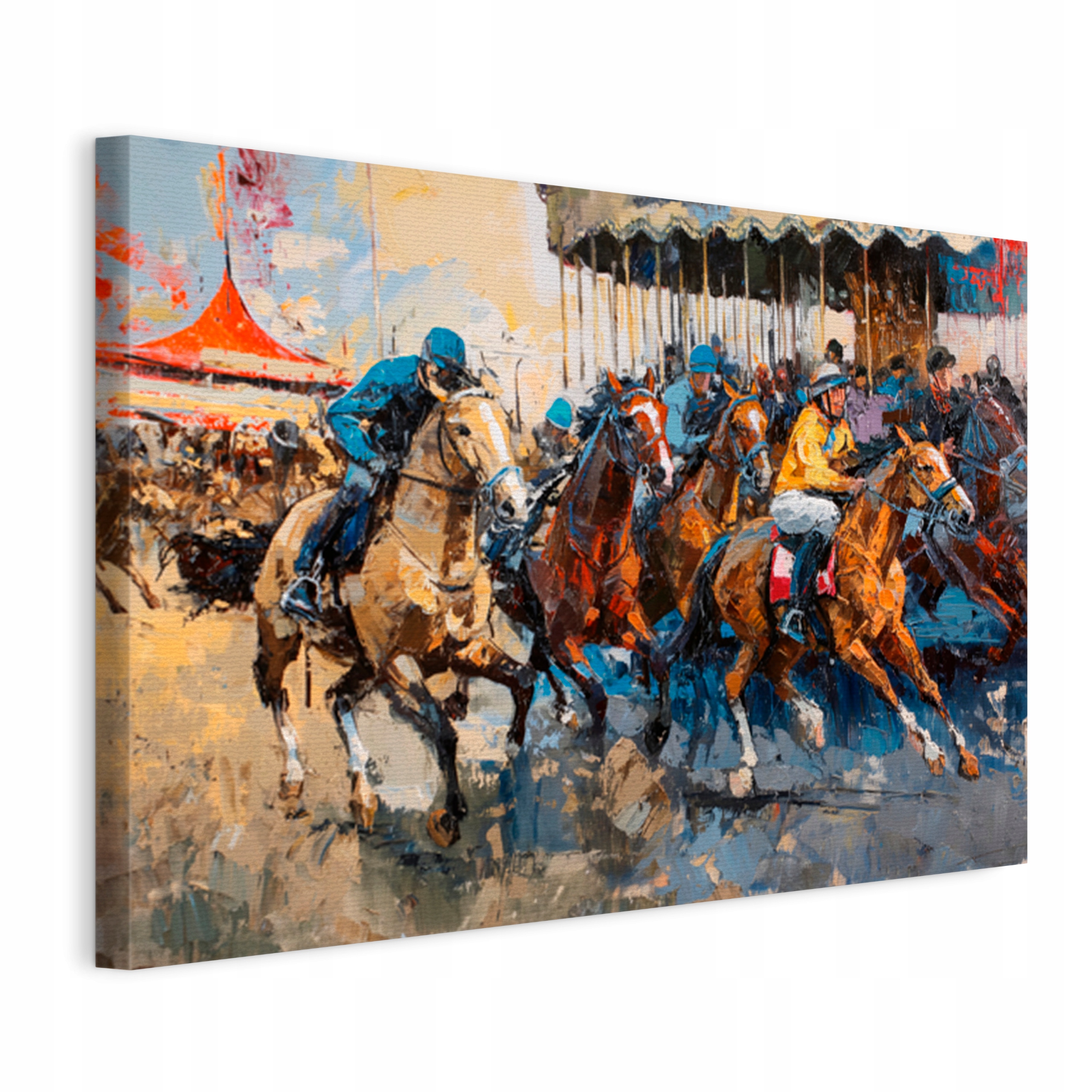 Obraz na plátně Koňský závod Dav Impasto do obývacího pokoje Ložnice 120x80