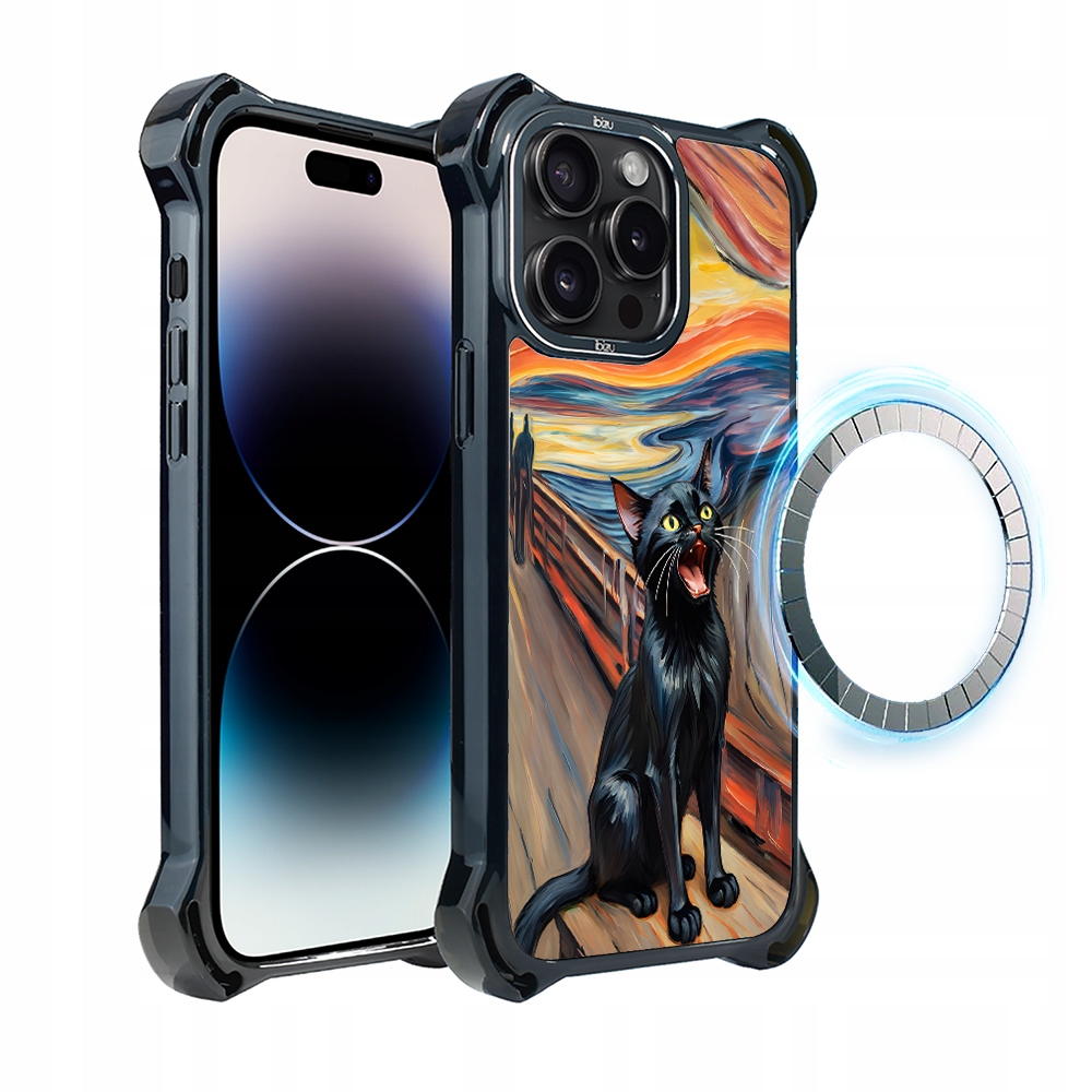 Pouzdro Ibizu DropGuard Ultra s MagSafe na iPhone 14 Pro, kočičí křik