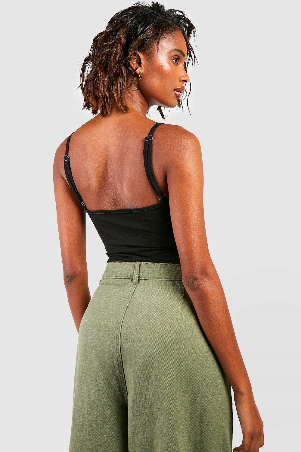 BOOHOO BASIC CZARNE BODY NA RAMIĄCZKACH R.M T306014 Rozmiar M (38)