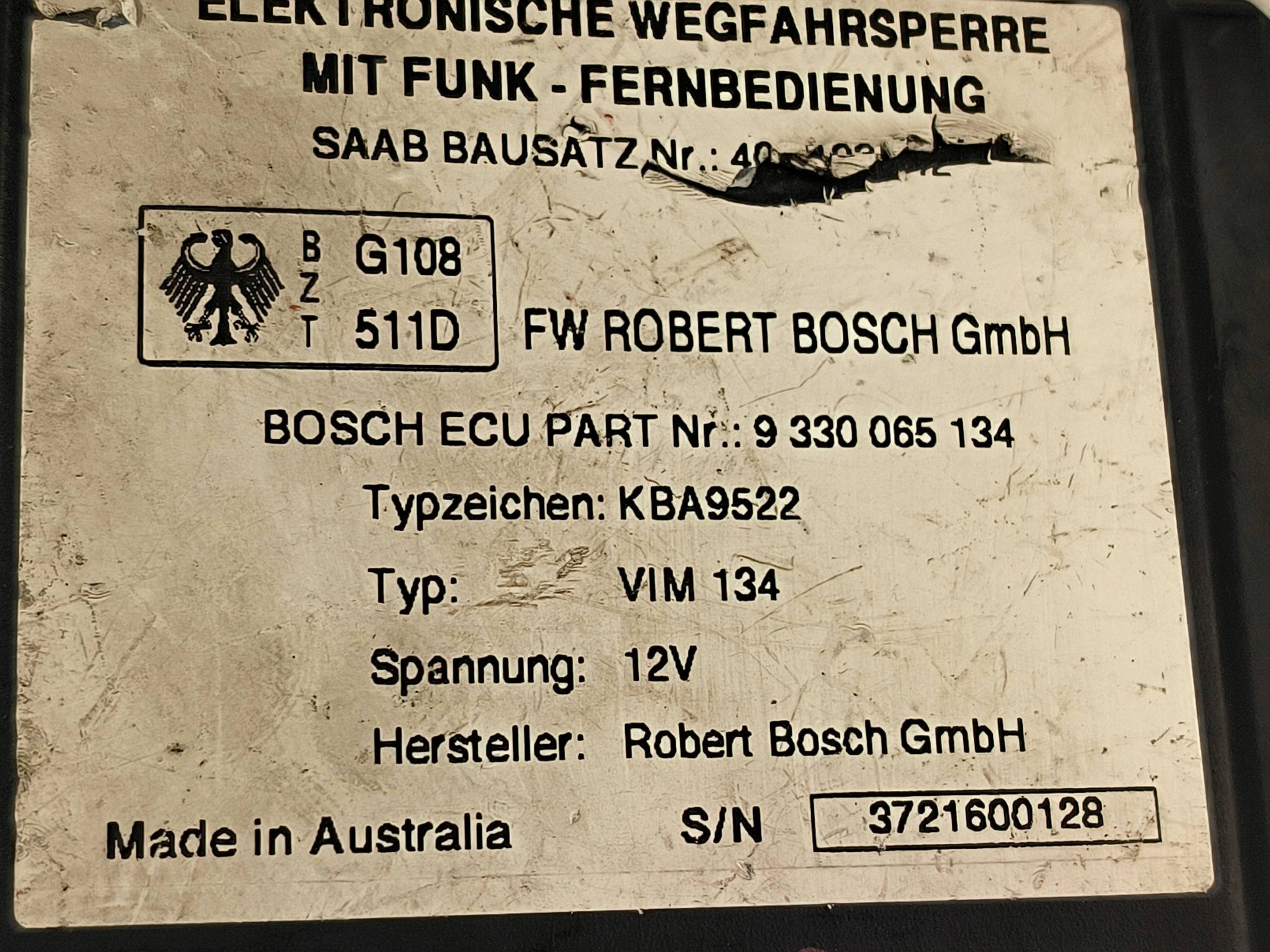 module 9330065134 OPEL ASTRA II