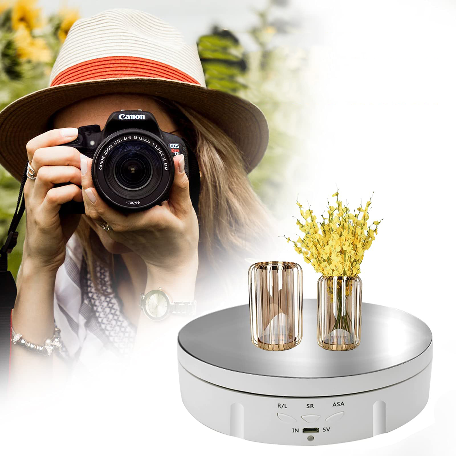 STÓŁ PODSTAWKA OBROTOWA ELEKTRYCZNY USB 360° 138mm Stan opakowania oryginalne