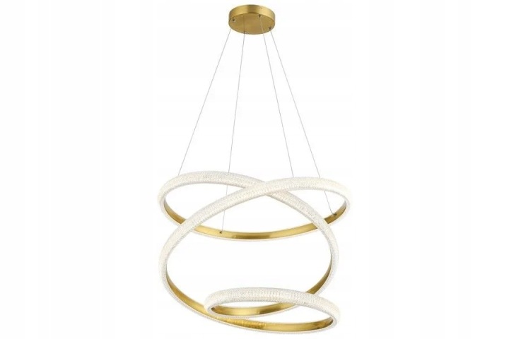 Závesná Led lampa zlatá glamour s krížikmi okrúhla 70 cm 4000K Reality