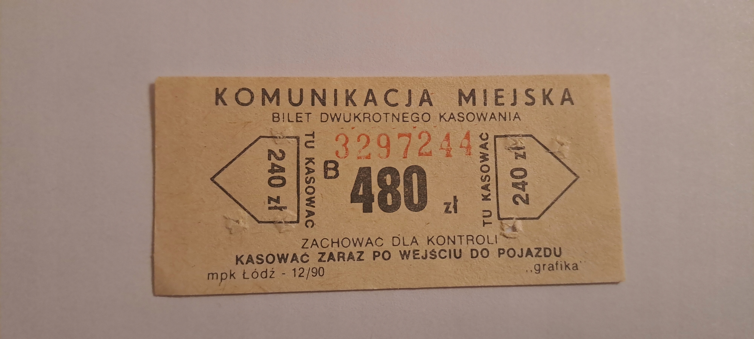 BILET MPK ŁÓDŹ 480zł (B)