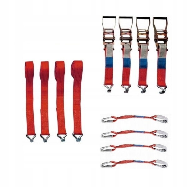 Přepravní pásy Červené postroje 45 cm Zesílené 4T 3 m pro spínání aut