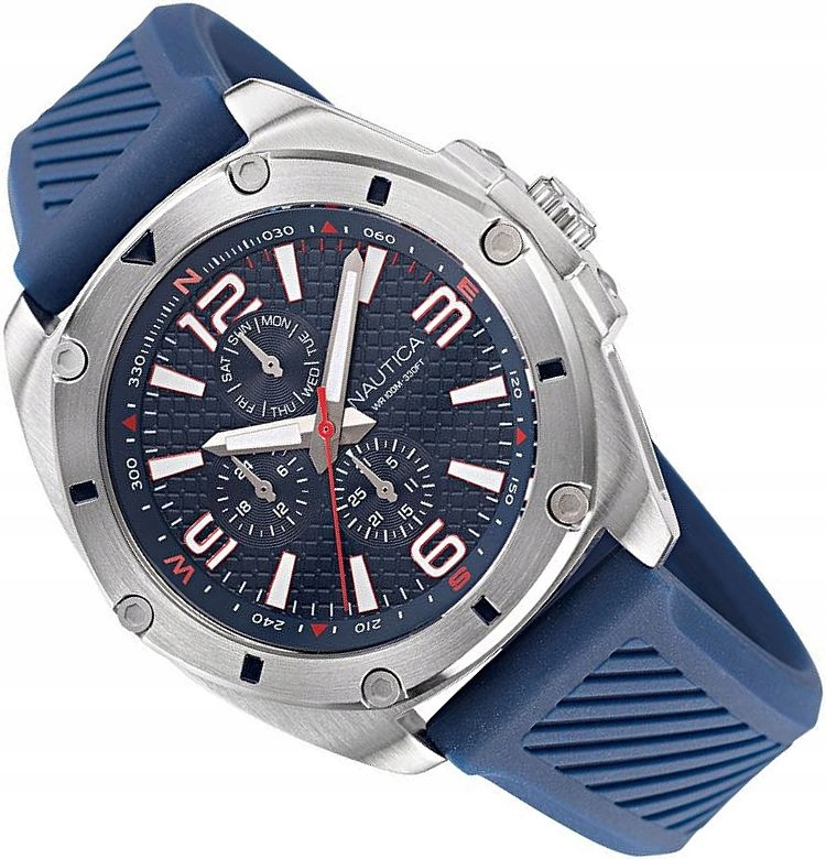 Sportovní Pánské Hodinky Nautica NAPTCS224 Modré S Datem Na Pásku 44 mm