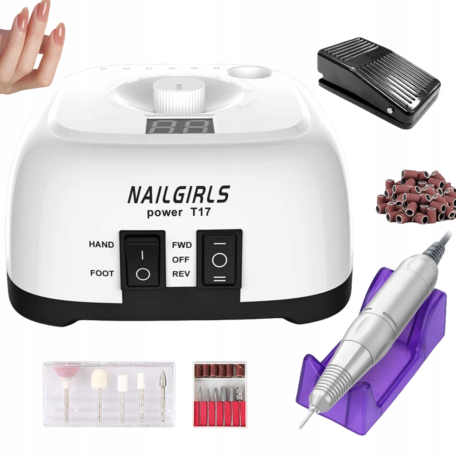 11V1 Bruska Na Nehty Manikúra Pedikúra Sada 220 V Nízká Hladina Hluku