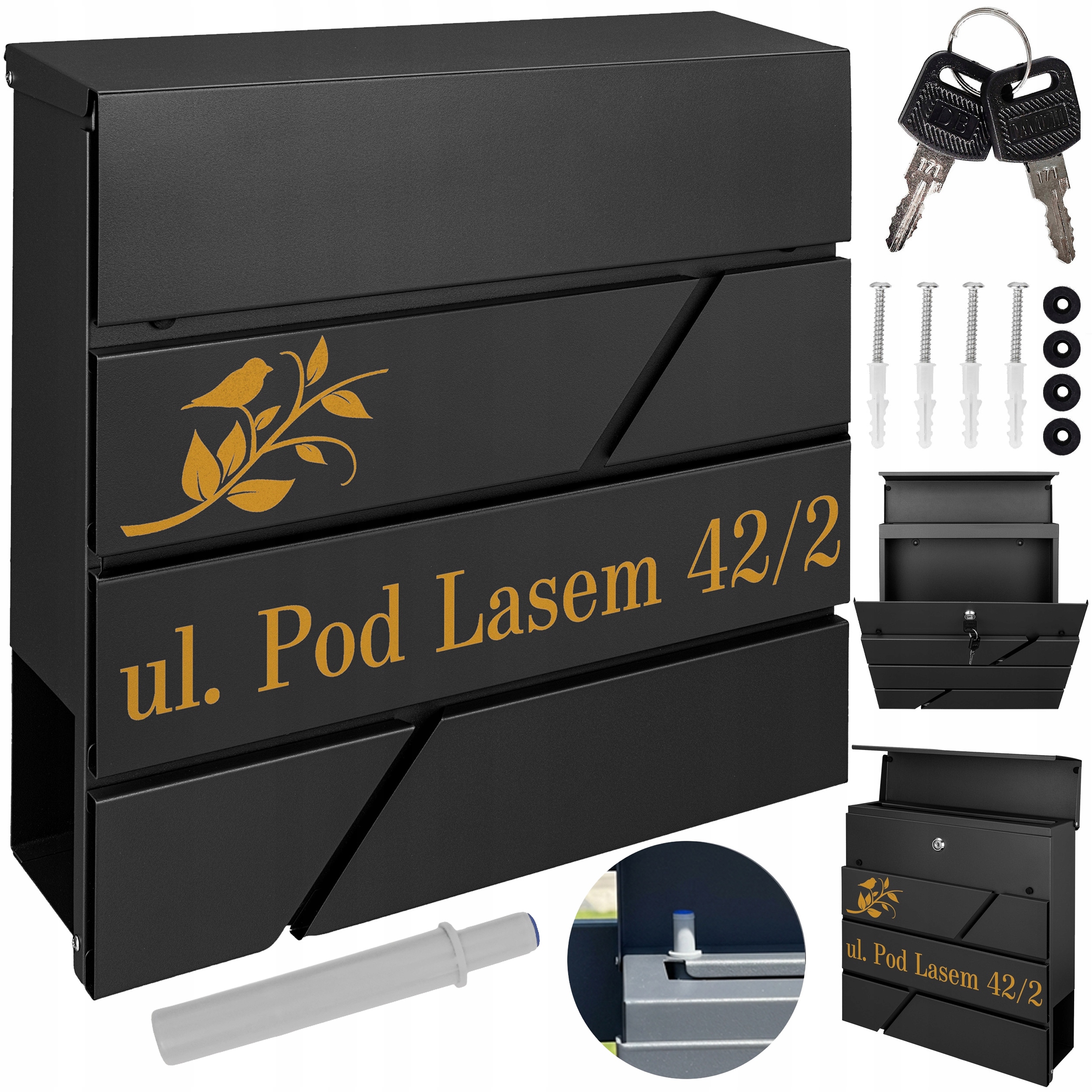 Poštovní Schránka Černá Novinová Zlatý Vzor