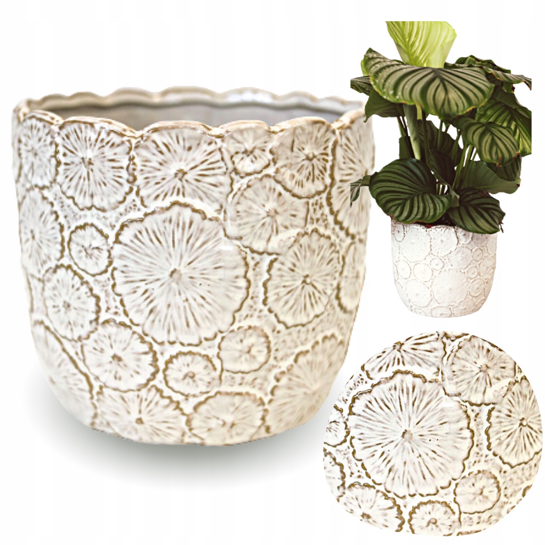 

Osłonka ceramiczna doniczka ozdobna glamour 18 cm