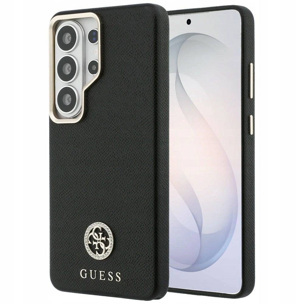Pouzdro Guess Rhinestone Round Logo MagSafe pro Samsung Galaxy S26 Ultra černé