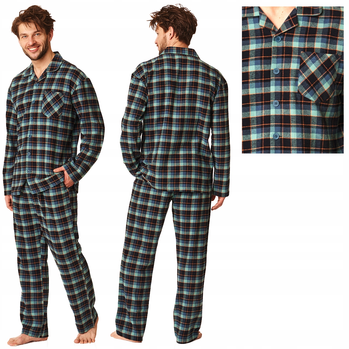 Key pánské pyžamo s dlouhým rukávem, délka kalhot MNS431 vel. M