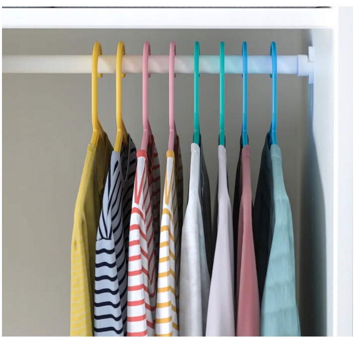 IKEA BAGIS wieszaki dziecięce kolorowe 8szt. Wysokość 21 mm