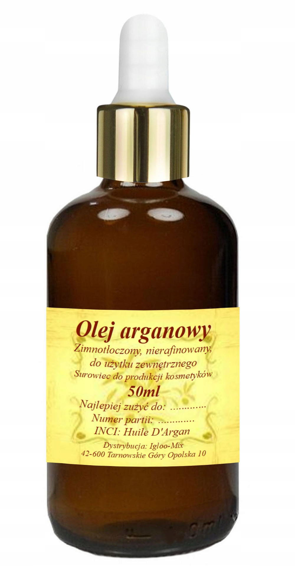 

Olej Arganowy 50ml z pipetą zimnotłoczony