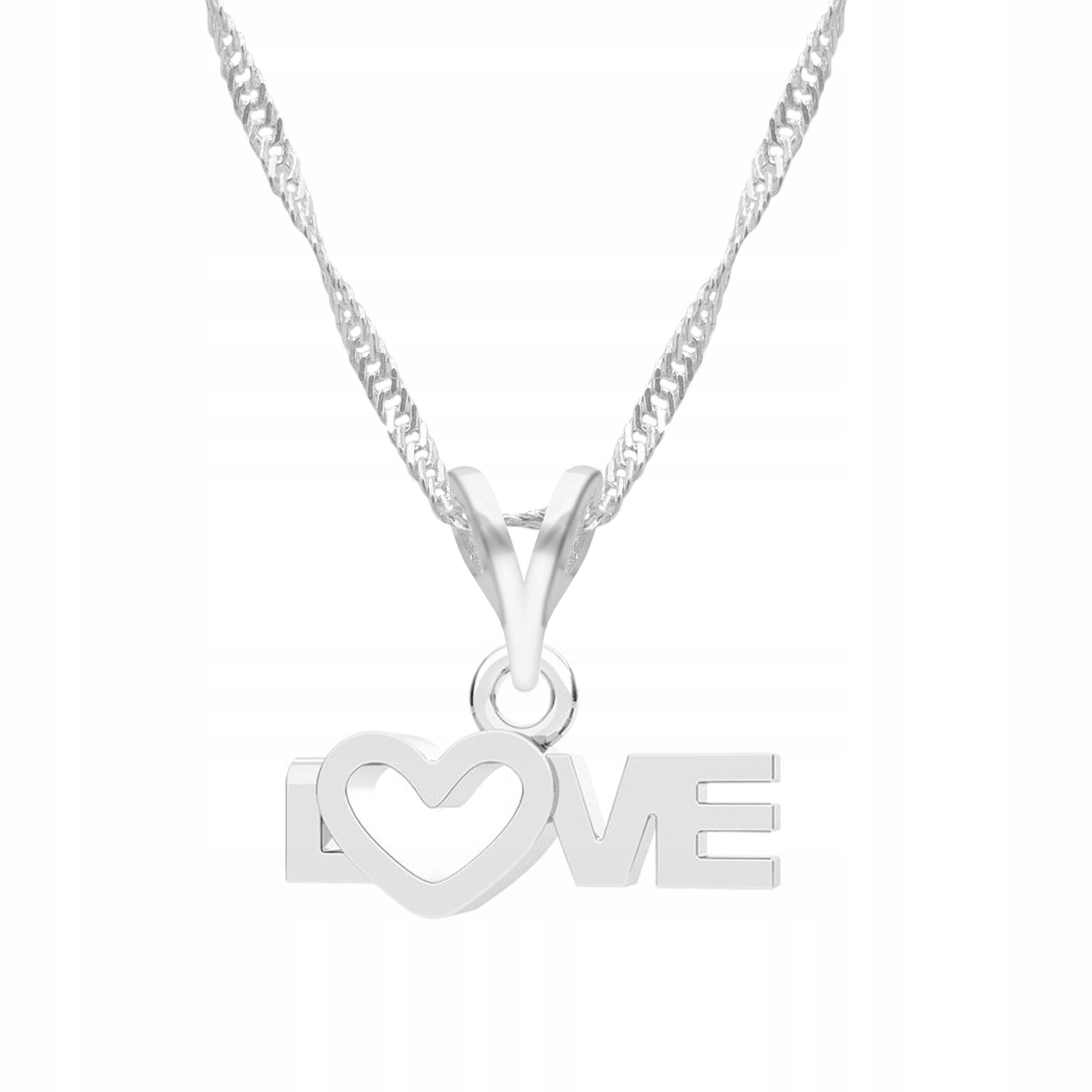 Stříbrný řetízek náhrdelník 925 Láska Srdce