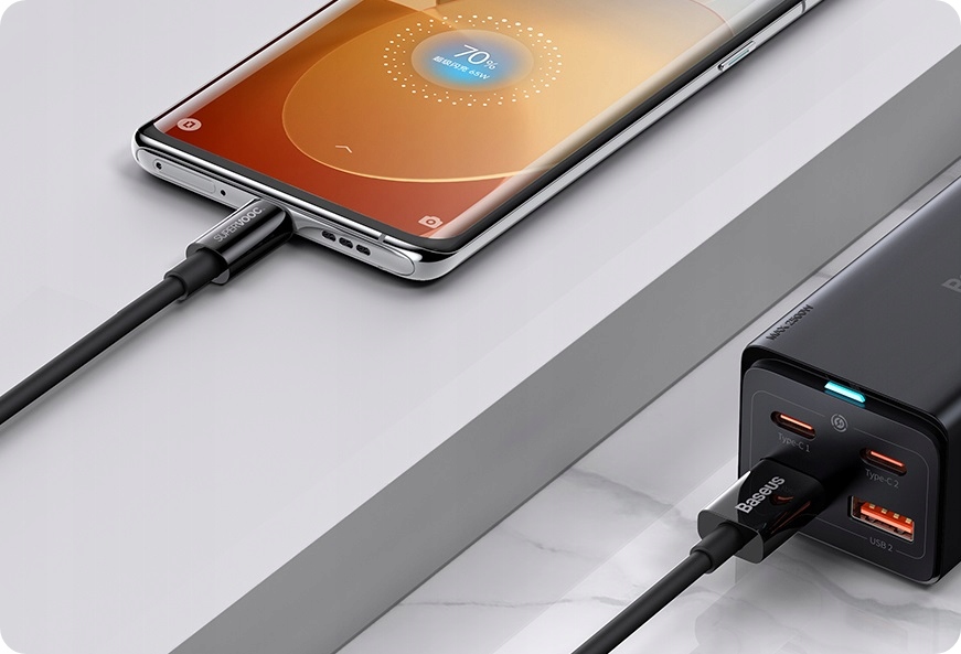 BASEUS MOCNY PRZEWÓD KABEL USB TYPE-C USB-C 65W SUPERVOOC DO OPPO REALME Marka Baseus