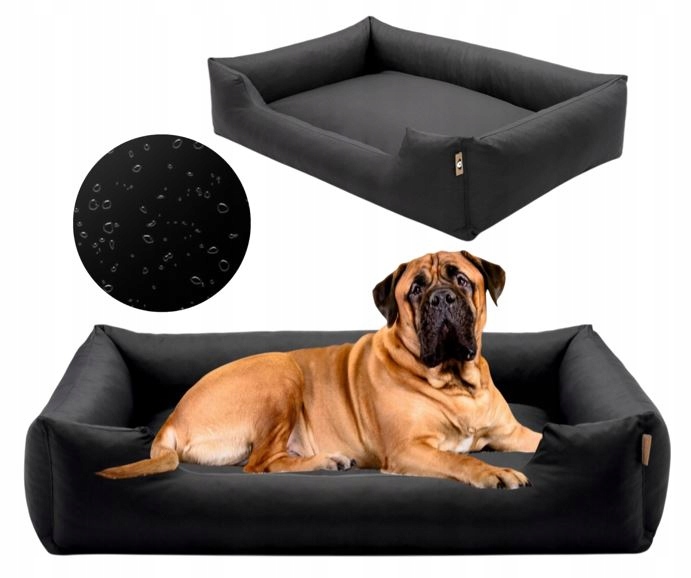Duże legowisko dla psa 125x90 XXXL kanapa kojec materac Czarny