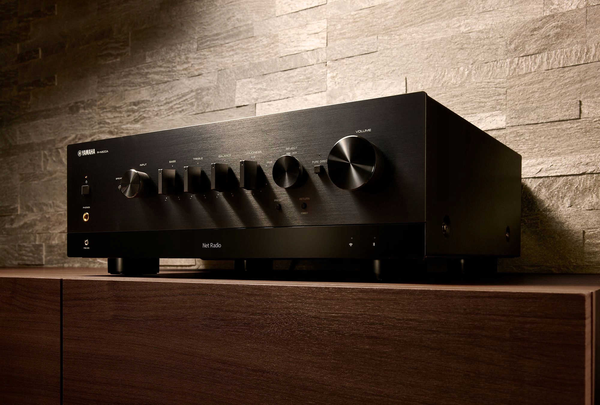YAMAHA R-N800A Amplituner z MusicCast Wi-Fi DAB Spotify Tidal Connect System dźwięku 2.0
