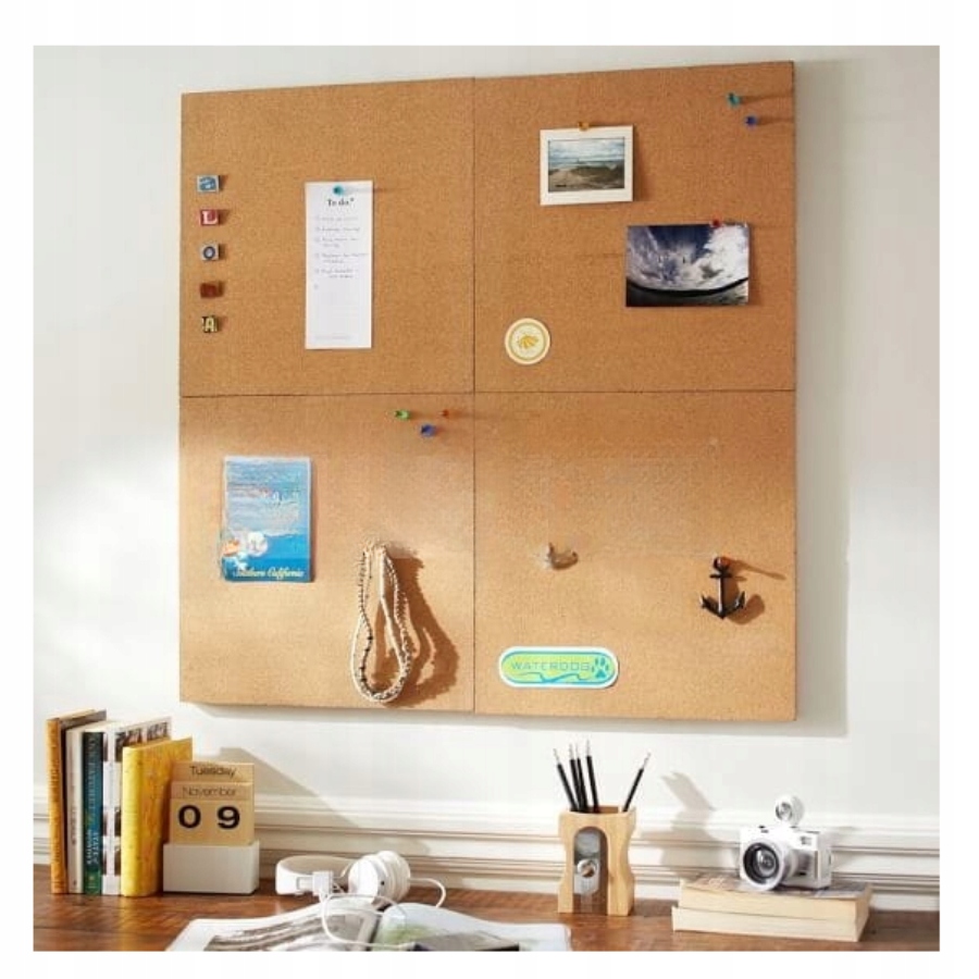 Tablica korkowa samoprzylepna SZARY 5x455x610mm Długość 61 cm