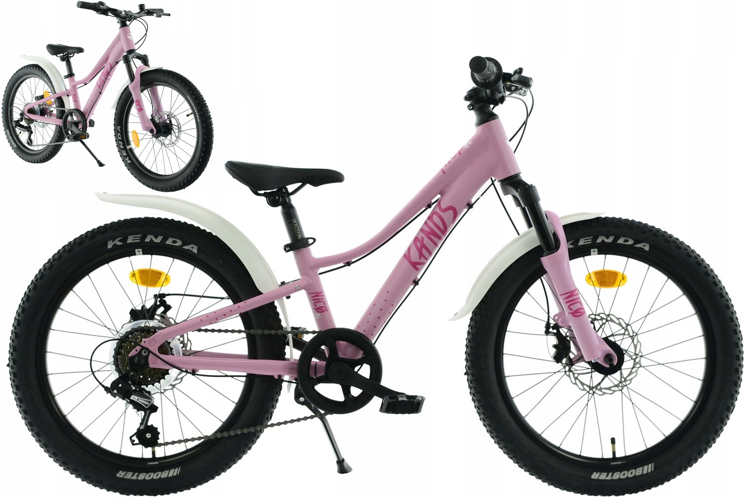 Rower dziecięcy 20" Kands Nico Am 2XT różowy biały R25