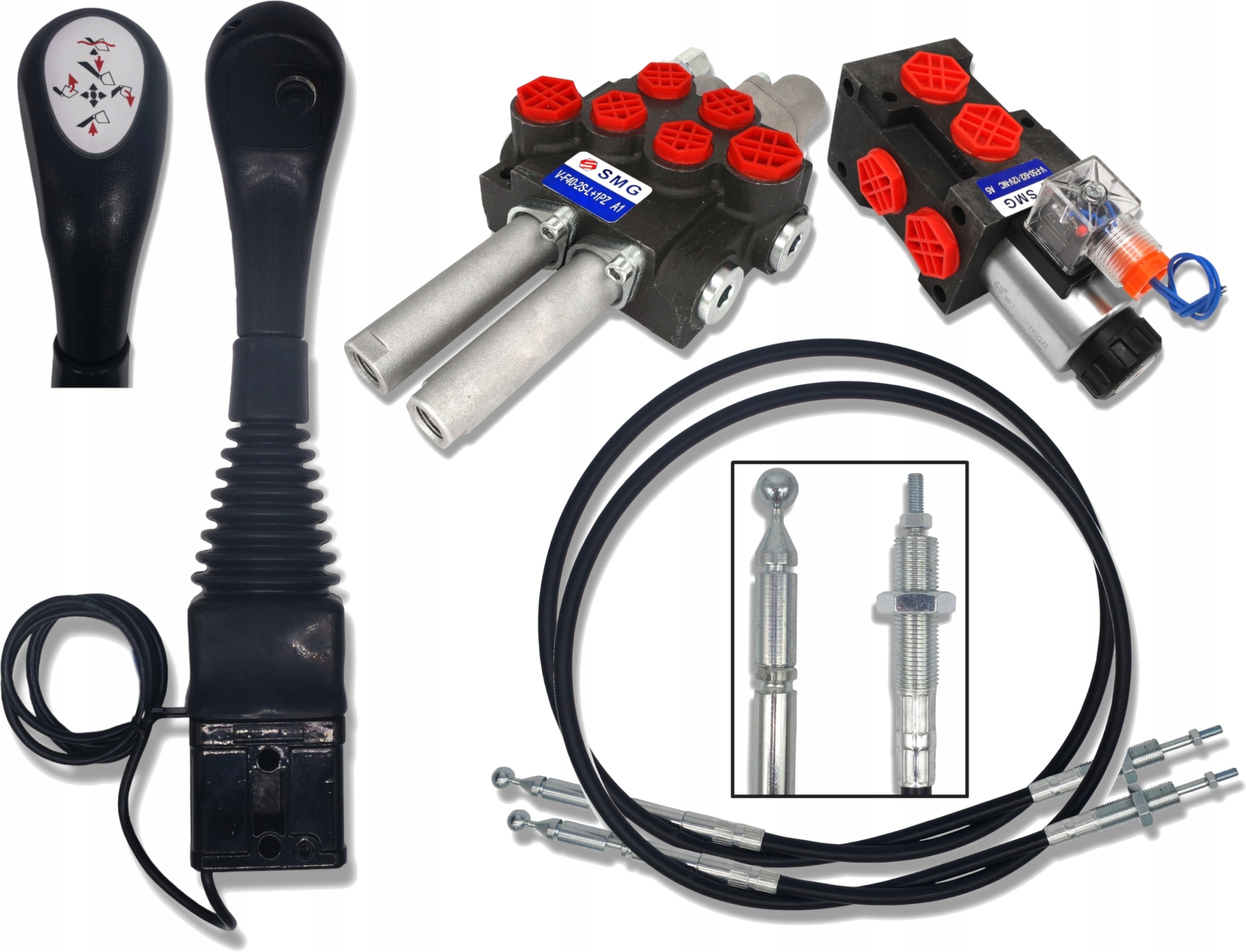 Rozdělovač 40L 3 Sek Joystick 1P Tura Zámek Lanka 1000mm