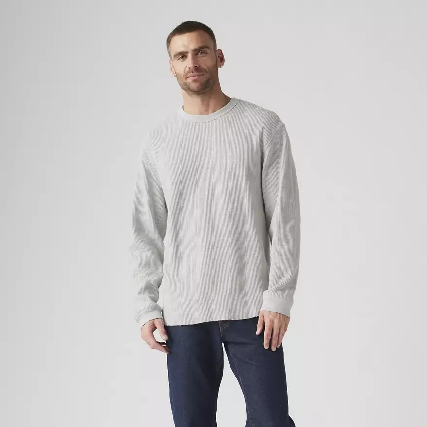Levis Pánský Svetr Šedý Hladký S Kulatým Výstřihem, Velikost 6F