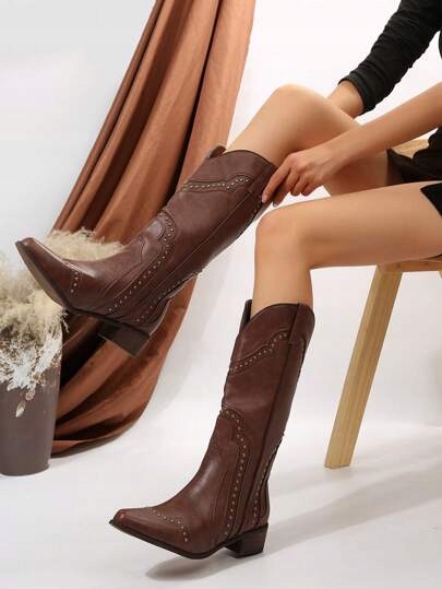 KOZAKI KOWBOJKI DAMSKIE BRĄZOWE Z DŻETAMI 38 1V9A Oryginalne opakowanie producenta brak