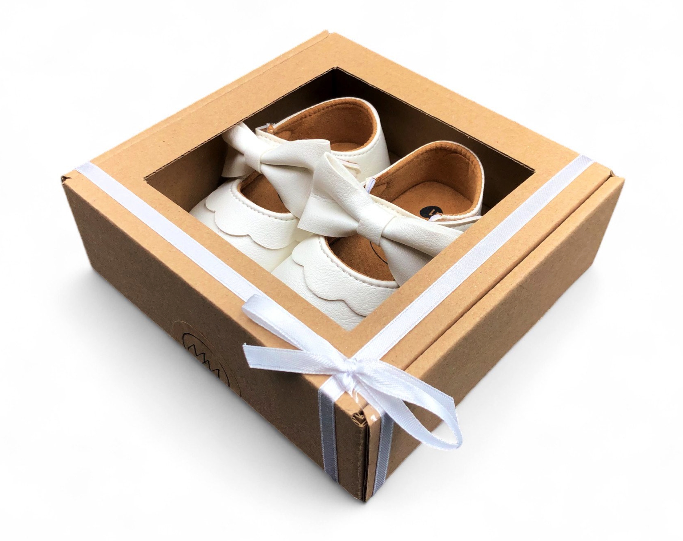 Buciki na chrzest białe 06m r18 eko skóra na rzep Rozmiar 18 cm