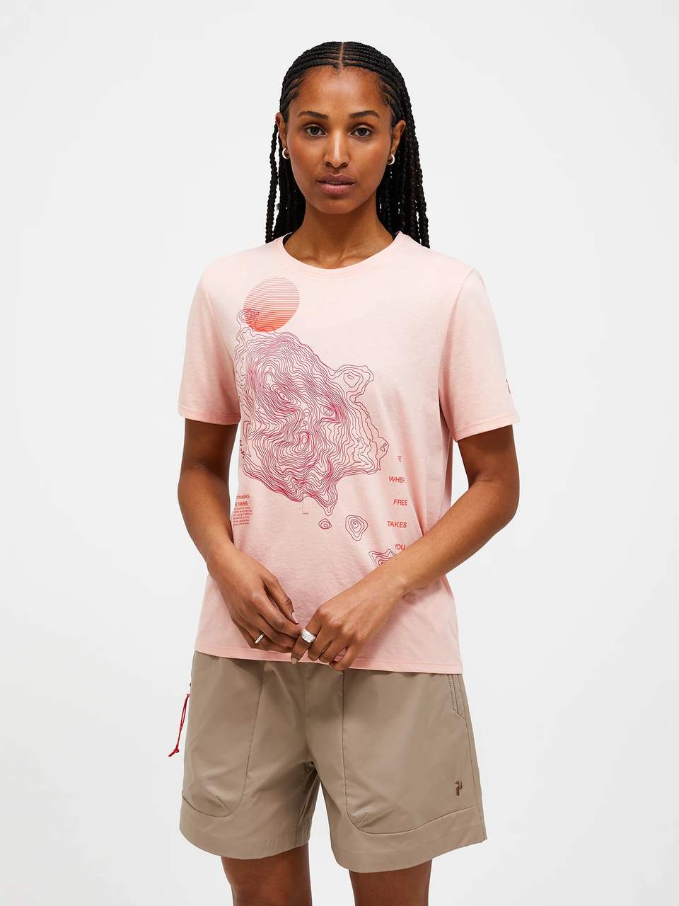 Peak Performance Dámské Tričko Explore Graphic Peach Fuzz Velikost M