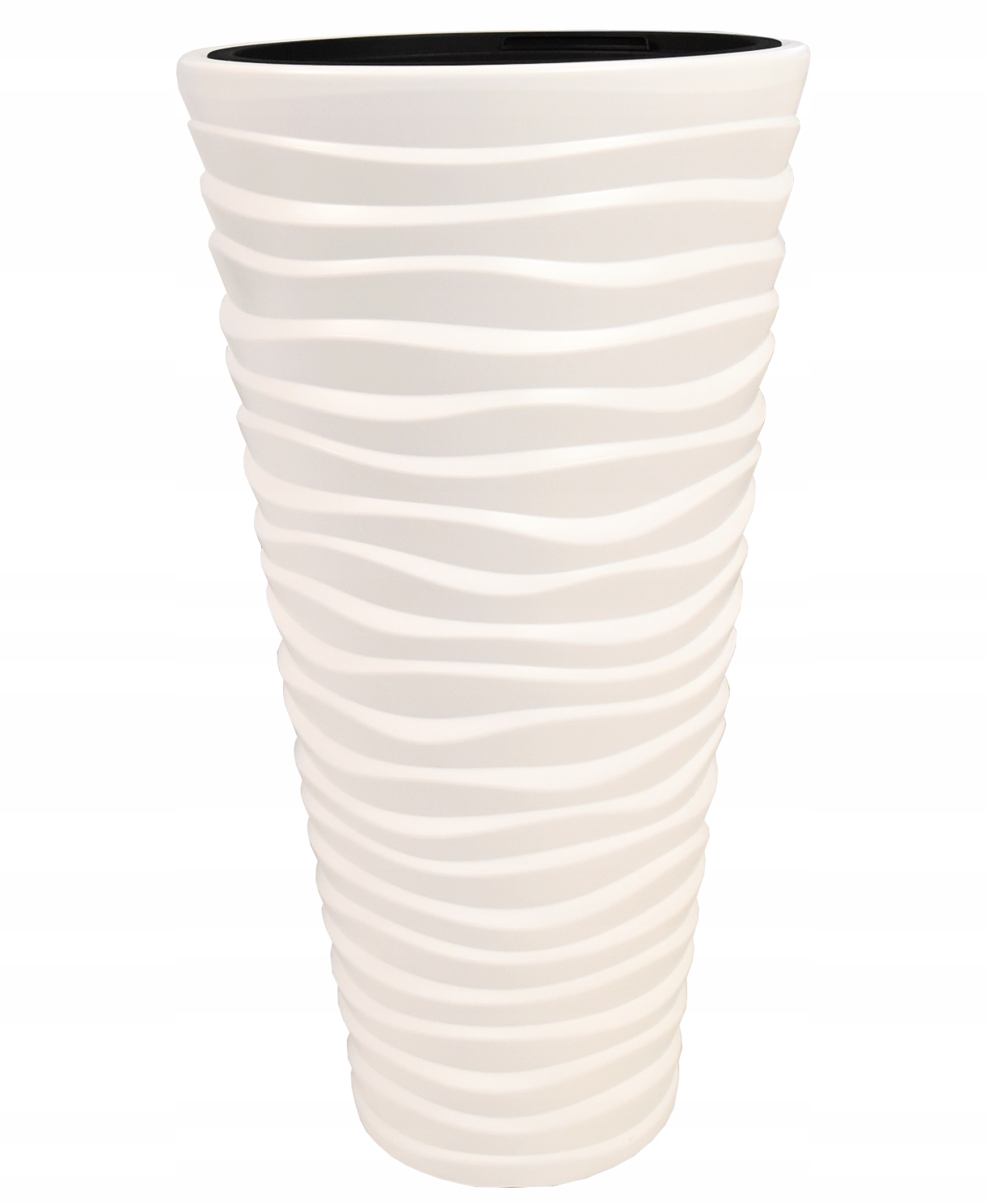 Kvetináč, črepník - Kvetinový piesok Slim 75h + vložka Frost Resistance 3D Biela