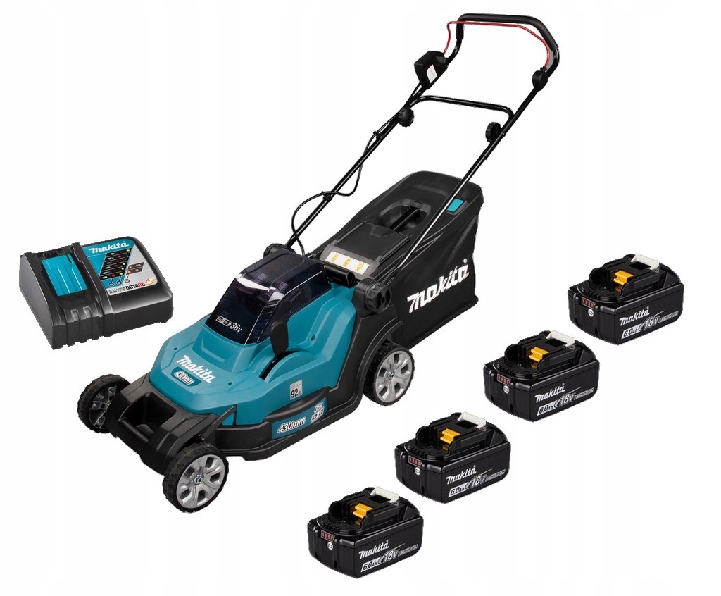 Makita Aku Kosiarka Lxt 2x18V 36V 43CM 50L 4x6Ah BL1860 DC18RC DLM432Z