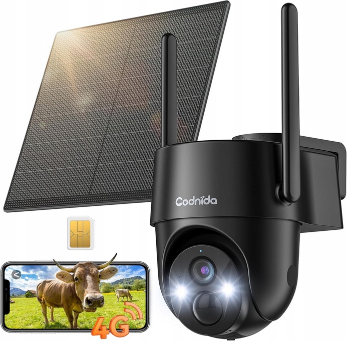Venkovní kamera Codnida 4G Lte Cellular Cell 2T+ Sim karta