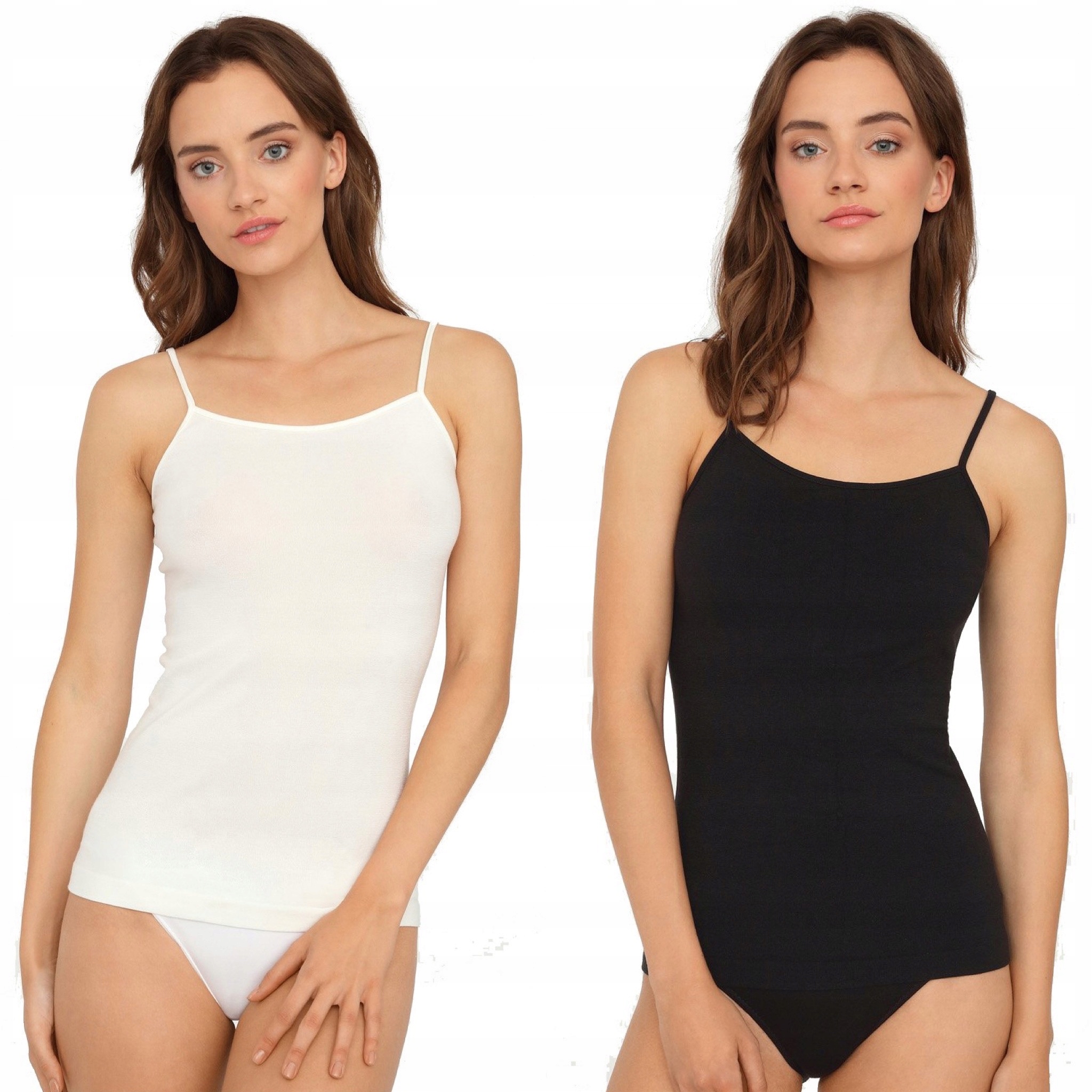 GATTA BASIC KOSZULKA CAMISOLE CZARNA + BIAŁA XL
