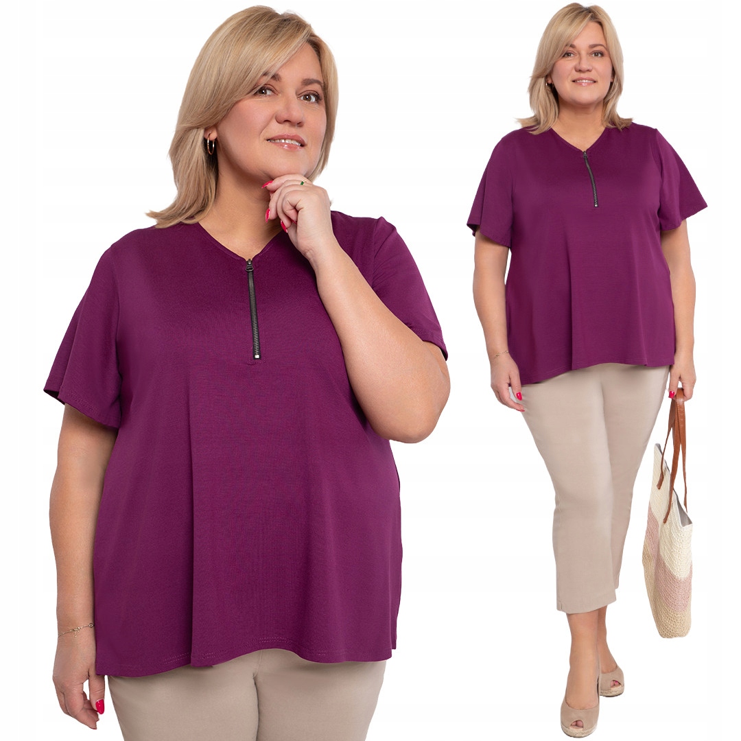 Fialová halenka se zipem velikosti 60/62