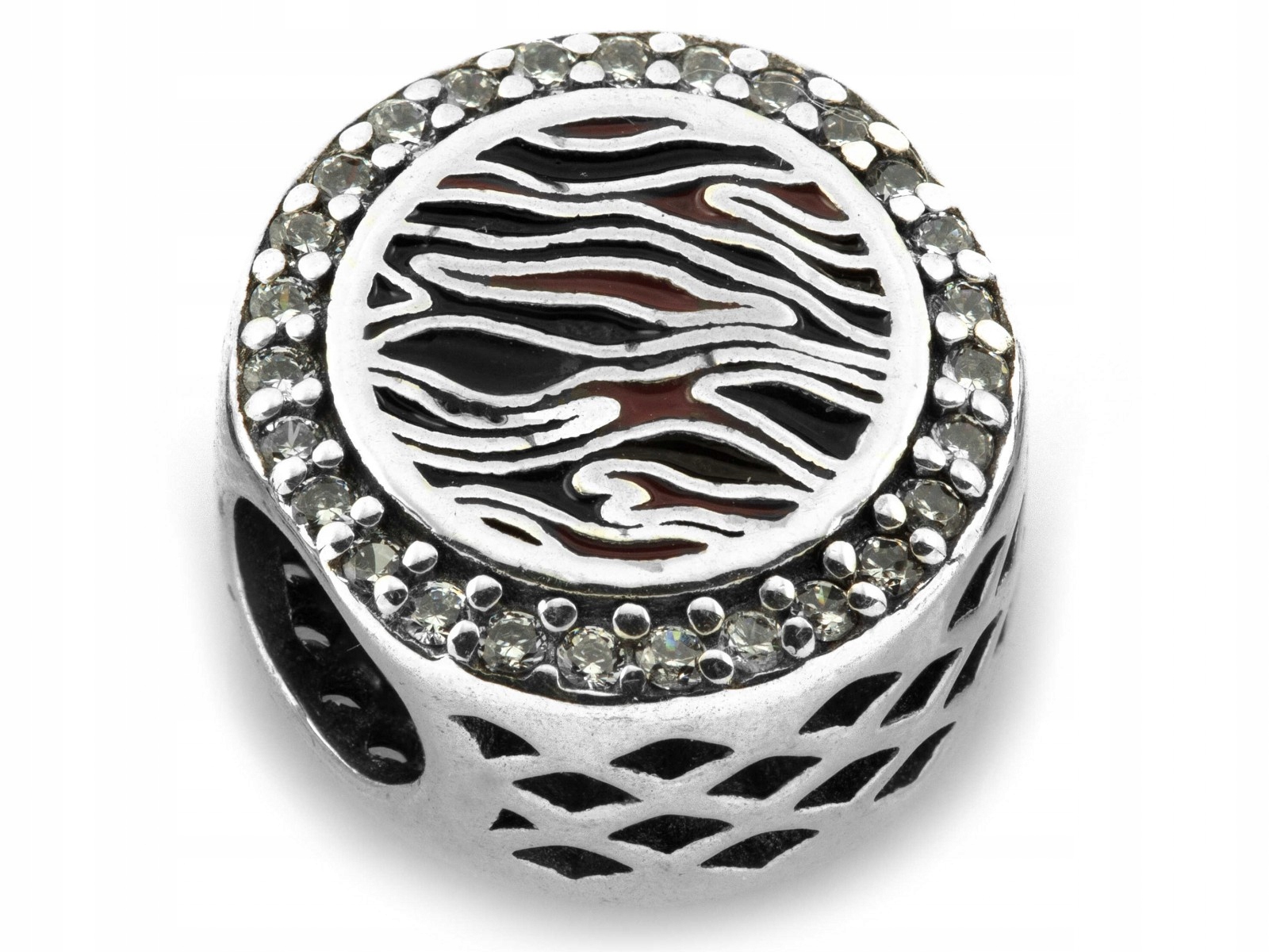 Dámský přívěsek ze stříbra 925 kolečko beads zdobené zirkony jako dárek