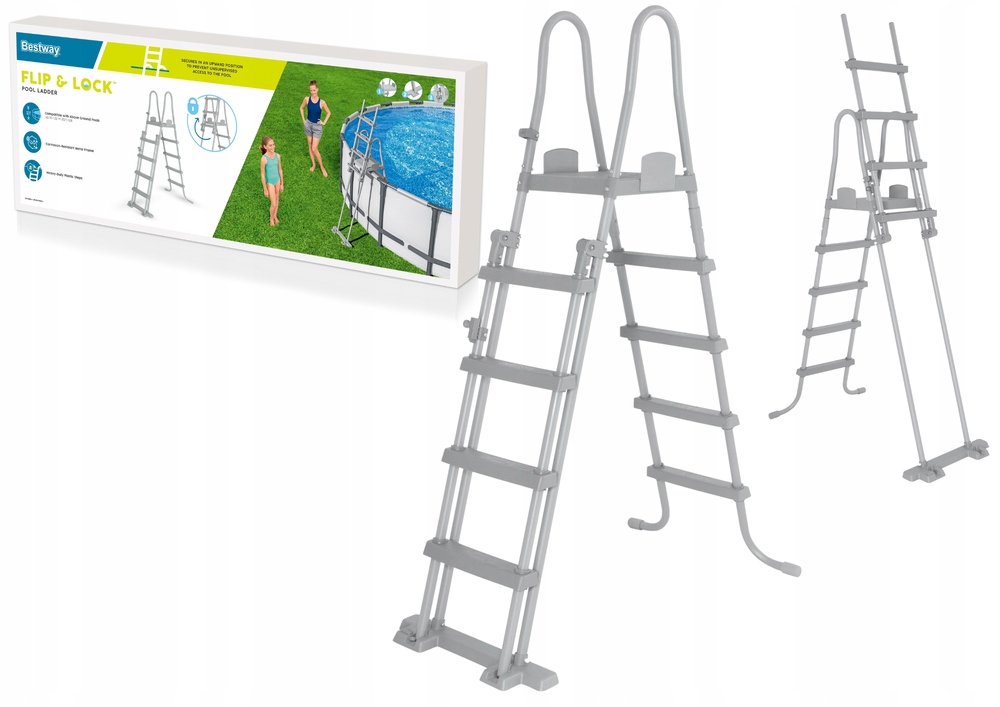 Bezpečný žebřík do bazénů 132 cm Bestway 58332