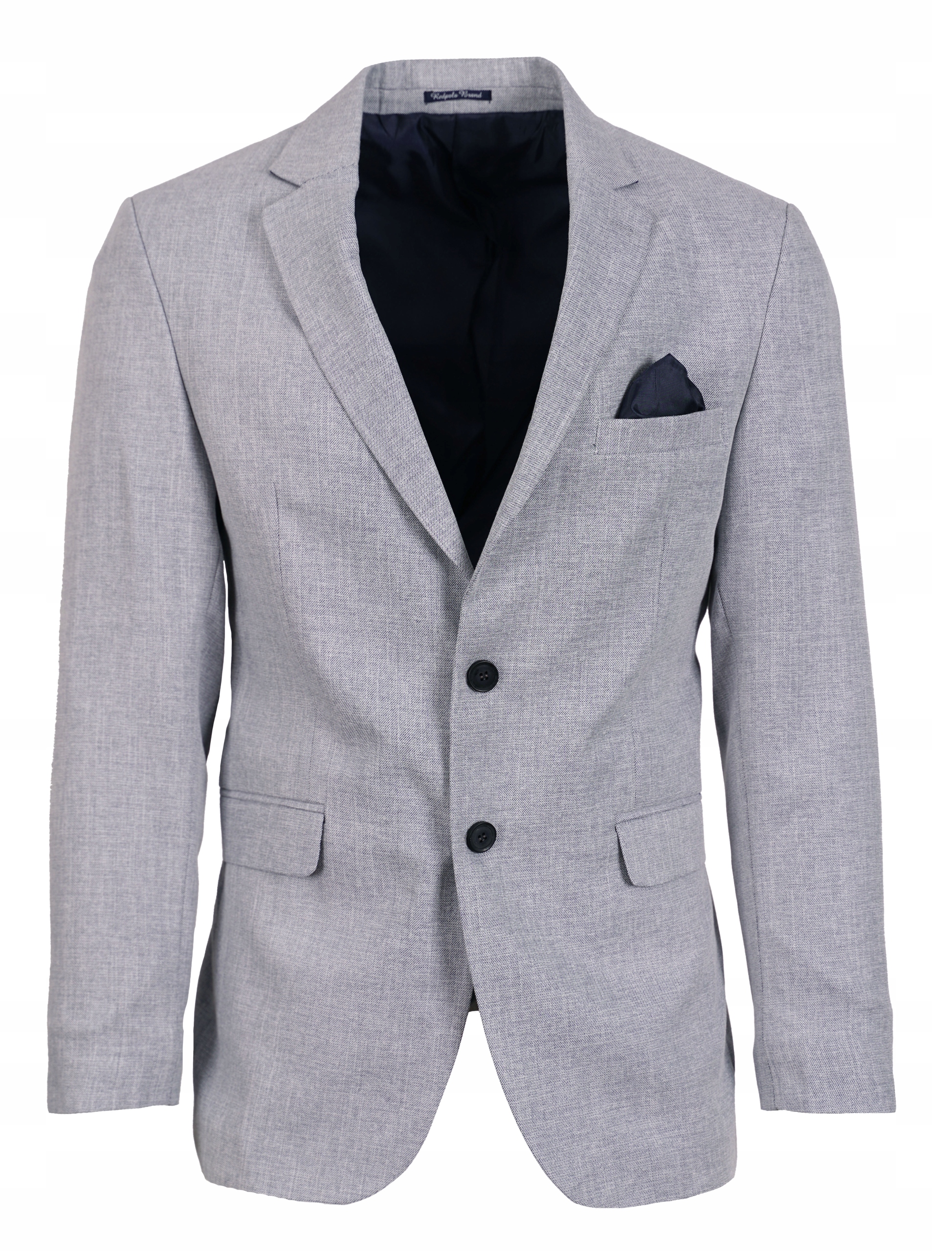 MARYNARKA MĘSKA ELEGANCKA WIZYTOWA BAWEŁNIANA CASUAL JASNA SIWY MELANŻ 50 Rozmiar 50