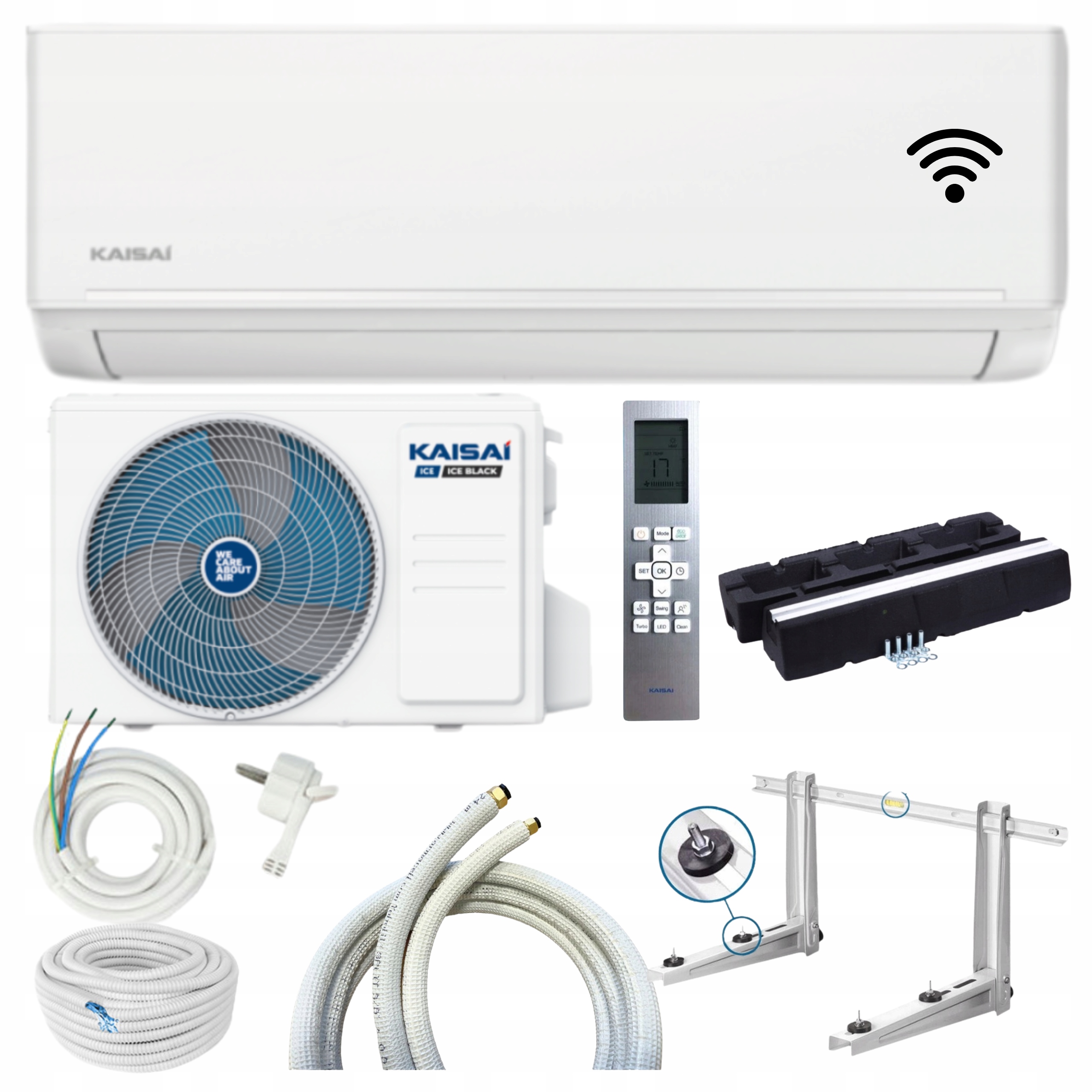 Nástenný klimatizátor Kaisai Ice 3,5 kW 40 m2 Wifi Ohrievač Pripravený Na Montáž