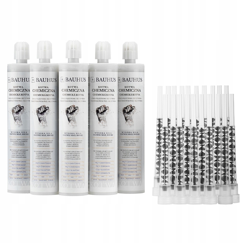 

Zestaw 5x Kotwa chemiczna 20x Mieszacz Bauhus