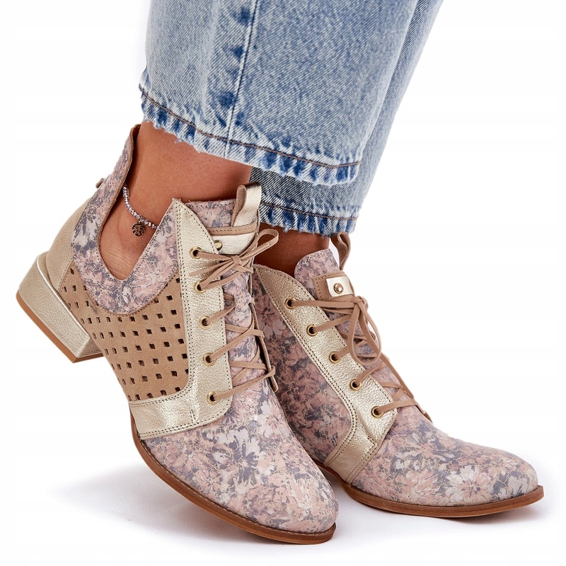 Kožené Boty Maciejka Béžovo-zlaté 05541-04 38