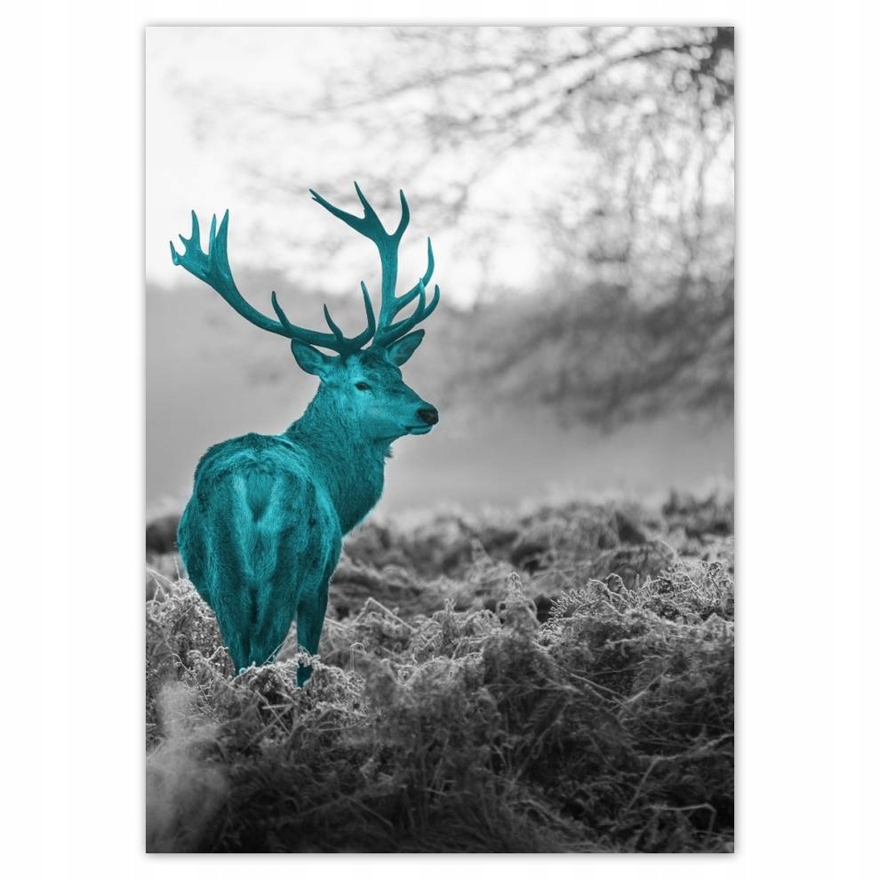 

Naklejki 50x70 Turkusowy jeleń z porożem