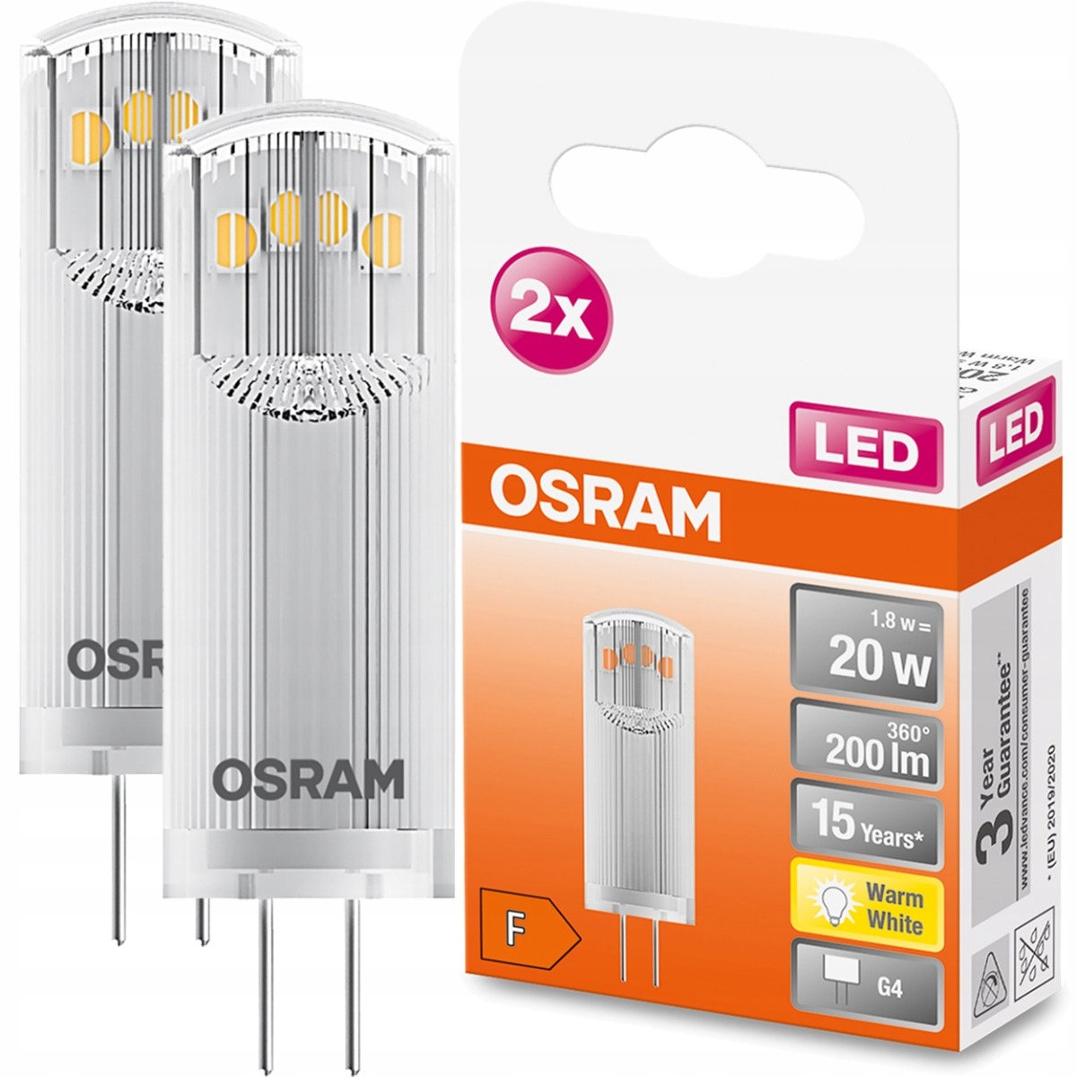Żarówka LED KAPSUŁKA G4 1,8W 2700K OSRAM 2PAK MINI