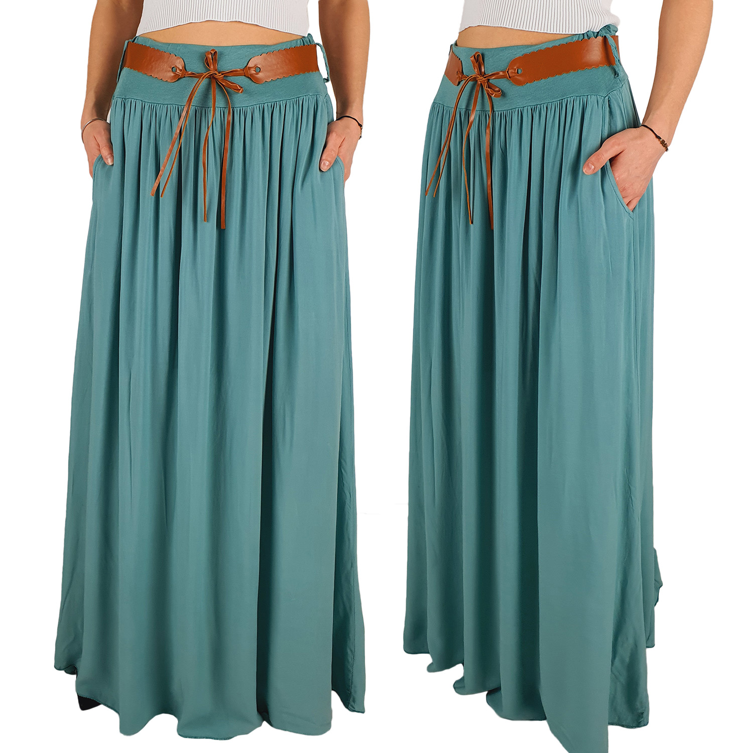 

Zwiewna Długa Spódnica Maxi Do Kostek Boho Damska